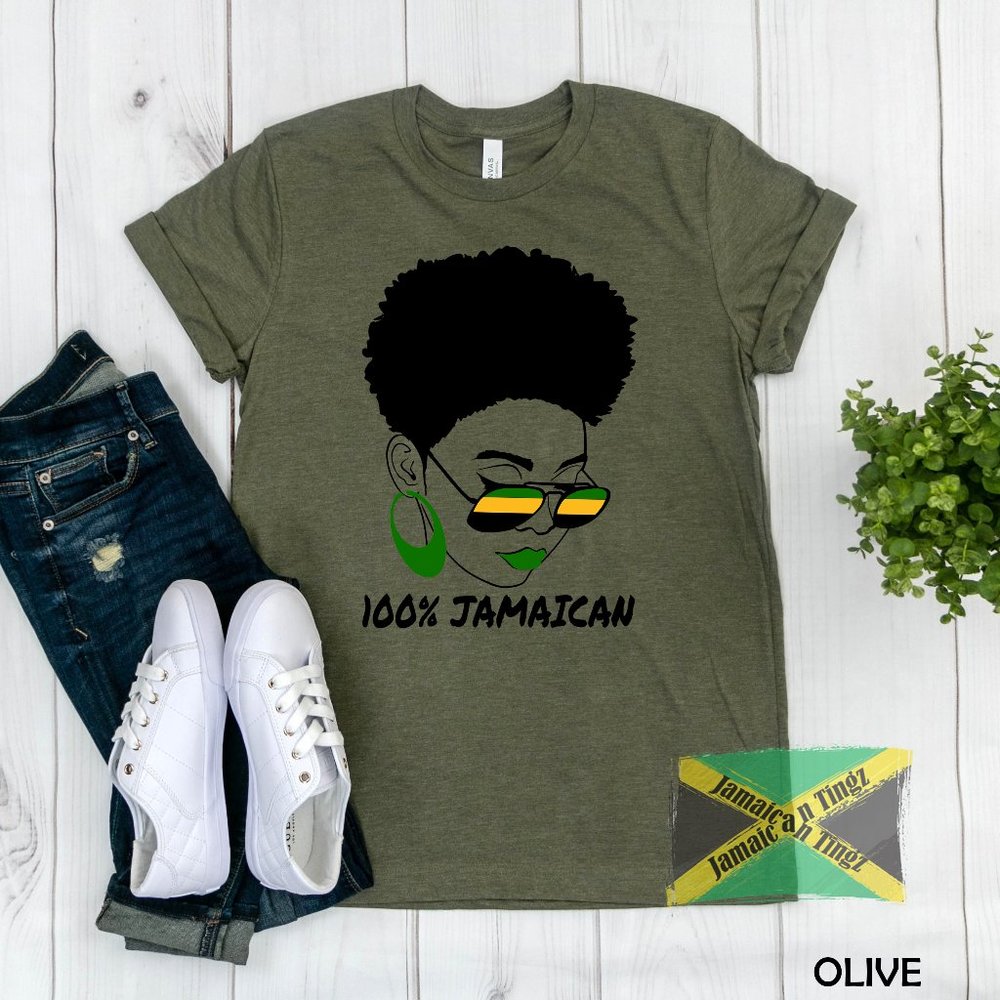 100% Jamaican Woman Shirt, Jamaican Tshirt